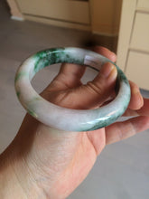 Load image into Gallery viewer, 60.5mm certified 100% natural type A sunny green/dark green/ purple/white  jadeite jade bangle BH32-5433
