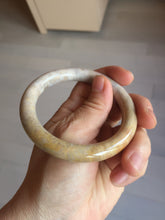 Load image into Gallery viewer, 55.6mm 100% natural beige yellow pink round cut Coral Jade (珊瑚玉) bangle XY116
