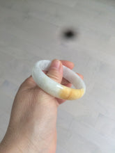 Load image into Gallery viewer, 50mm Certified Type A 100% Natural yellow/white oval shape Jadeite Jade bangle AY16-0762
