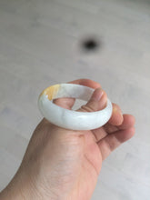 Load image into Gallery viewer, 50mm Certified Type A 100% Natural yellow/white oval shape Jadeite Jade bangle AY16-0762
