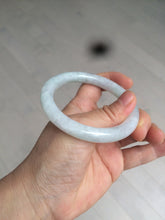 Load image into Gallery viewer, 54mm Certified type A 100%  Natural white/light green round cut Jadeite bangle W98-6505
