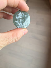 Load image into Gallery viewer, 卖了 100% natural green/blue/gray Guatemala nine-tailed fox safe and sound jadeite jade pendant AU77
