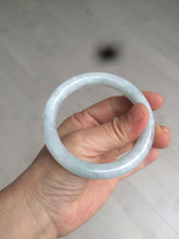 Load image into Gallery viewer, 54mm Certified type A 100%  Natural white/light green round cut Jadeite bangle W98-6505
