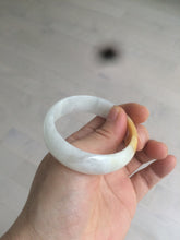 Load image into Gallery viewer, 50mm Certified Type A 100% Natural yellow/white oval shape Jadeite Jade bangle AY16-0762
