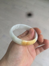 Load image into Gallery viewer, 50mm Certified Type A 100% Natural yellow/white oval shape Jadeite Jade bangle AY16-0762
