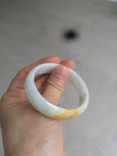 Load image into Gallery viewer, 50mm Certified Type A 100% Natural yellow/white oval shape Jadeite Jade bangle AY16-0762
