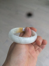 Load image into Gallery viewer, 50mm Certified Type A 100% Natural yellow/white oval shape Jadeite Jade bangle AY16-0762
