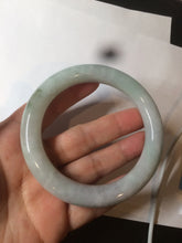 Load image into Gallery viewer, 60mm Certified Type A 100% Natural sunny green/white/purple chubby round cut Jadeite Jade bangle BF3-0028
