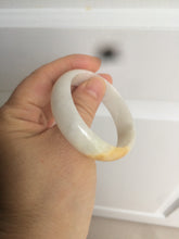 Load image into Gallery viewer, 50mm Certified Type A 100% Natural yellow/white oval shape Jadeite Jade bangle AY16-0762
