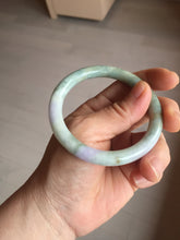 Load image into Gallery viewer, 54.2mm certified 100% natural Type A light green/purple/red(FU LU SHOU) round cut jadeite jade bangle PB88-0980
