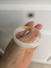 Load image into Gallery viewer, 50mm Certified Type A 100% Natural yellow/white oval shape Jadeite Jade bangle AY16-0762
