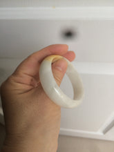 Load image into Gallery viewer, 50mm Certified Type A 100% Natural yellow/white oval shape Jadeite Jade bangle AY16-0762
