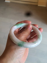 Load image into Gallery viewer, 60mm certified 100% natural type A sunny green white  jadeite jade bangle BH31-5424
