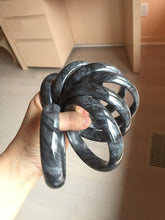 Load image into Gallery viewer, 56-64mm 100% natural black/gray/white carbonate(Marble) bangle AW34
