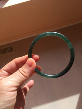 Load image into Gallery viewer, 61mm Certified Type A 100% Natural dark green/blue/gray Guatemala slim round cut Jadeite bangle PD176-2495

