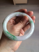 Load image into Gallery viewer, 60mm certified 100% natural type A sunny green white  jadeite jade bangle BH31-5424
