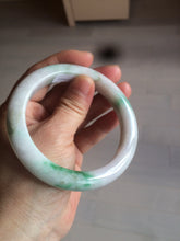 Load image into Gallery viewer, 60mm certified 100% natural type A sunny green white  jadeite jade bangle BH31-5424
