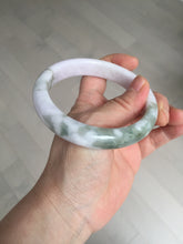 Load image into Gallery viewer, 62.5mm 100% natural certified light green purple pink jadeite jade bangle BN36
