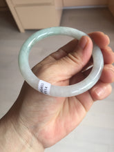 Load image into Gallery viewer, 56mm certified 100% natural type A icy watery white/light green round cut jadeite jade bangle BH83-9114
