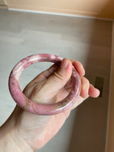 Load image into Gallery viewer, 58mm 100% natural rose pink round cut rose stone (Rhodonite)bangle sy4
