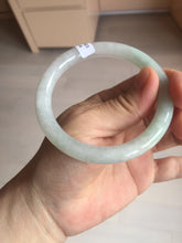 Load image into Gallery viewer, 56mm certified 100% natural type A icy watery white/light green round cut jadeite jade bangle BH83-9114
