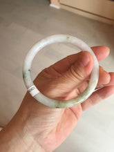 Load image into Gallery viewer, 55.5 mm Certified type A 100% Natural light  green brown white slim round cut Jadeite bangle GL28-12-9451
