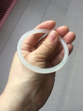 Load image into Gallery viewer, 57mm Certified 100% Natural icy watery white beige slim round cut Hetian Jade bangle HE99-1194
