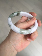 Load image into Gallery viewer, 62.5mm 100% natural certified light green purple pink jadeite jade bangle BN36
