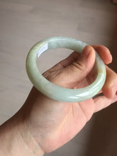 Load image into Gallery viewer, 56.6mm certified 100% natural Type A icy watery light yellow/white with jadeite jade bangle BL55-3278
