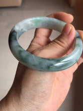 Load image into Gallery viewer, 57mm Certified Type A 100% Natural sunny green/dark green Jadeite Jade bangle AM94-2724
