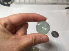 Load image into Gallery viewer, 22.9mm Type A 100% Natural white with green floating flowers Jadeite Safety Guardian Button donuts pendant PD13
