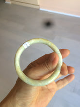 Load image into Gallery viewer, 55mm certified 100% natural white/yellow round cut jadeite jade bangle R108-1721
