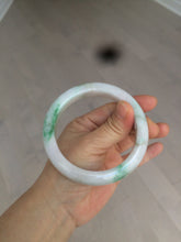 Load image into Gallery viewer, 60mm certified 100% natural type A sunny green white  jadeite jade bangle BH31-5424
