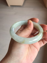 Load image into Gallery viewer, 56.6mm certified 100% natural Type A icy watery light yellow/white with jadeite jade bangle BL55-3278
