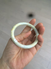 Load image into Gallery viewer, 55mm certified 100% natural white/yellow round cut jadeite jade bangle R108-1721
