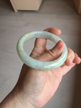 Load image into Gallery viewer, 56.6mm certified 100% natural Type A icy watery light yellow/white with jadeite jade bangle BL55-3278
