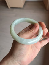 Load image into Gallery viewer, 56.6mm certified 100% natural Type A icy watery light yellow/white with jadeite jade bangle BL55-3278
