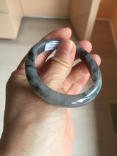 Load image into Gallery viewer, 52.4mm Certified 100% natural Type A black/white oval jadeite jade bangle AF93-2676
