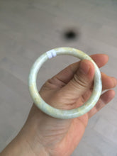 Load image into Gallery viewer, 55mm certified 100% natural white/yellow round cut jadeite jade bangle R108-1721
