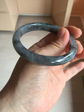 Load image into Gallery viewer, 52.4mm Certified 100% natural Type A black/white oval jadeite jade bangle AF93-2676
