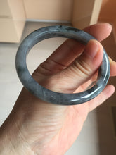 Load image into Gallery viewer, 52.4mm Certified 100% natural Type A black/white oval jadeite jade bangle AF93-2676
