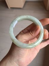 Load image into Gallery viewer, 56.6mm certified 100% natural Type A icy watery light yellow/white with jadeite jade bangle BL55-3278
