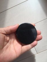 Load image into Gallery viewer, 100% natural black jadeite jade(Wuji, 乌鸡)  Guanyin (观音) safe and sound pendant/worry stone/decor BM38
