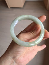 Load image into Gallery viewer, 56.6mm certified 100% natural Type A icy watery light yellow/white with jadeite jade bangle BL55-3278
