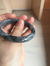 Load image into Gallery viewer, 52.4mm Certified 100% natural Type A black/white oval jadeite jade bangle AF93-2676
