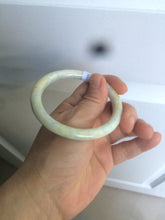 Load image into Gallery viewer, 55mm certified 100% natural white/yellow round cut jadeite jade bangle R108-1721
