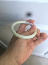 Load image into Gallery viewer, 55mm certified 100% natural white/yellow round cut jadeite jade bangle R108-1721
