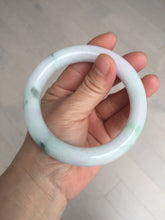 Load image into Gallery viewer, 60mm certified 100% natural light green/white/purple chubby round cut jadeite jade bangle BS40-8569
