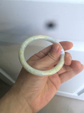 Load image into Gallery viewer, 55mm certified 100% natural white/yellow round cut jadeite jade bangle R108-1721
