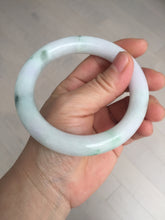 Load image into Gallery viewer, 60mm certified 100% natural light green/white/purple chubby round cut jadeite jade bangle BS40-8569
